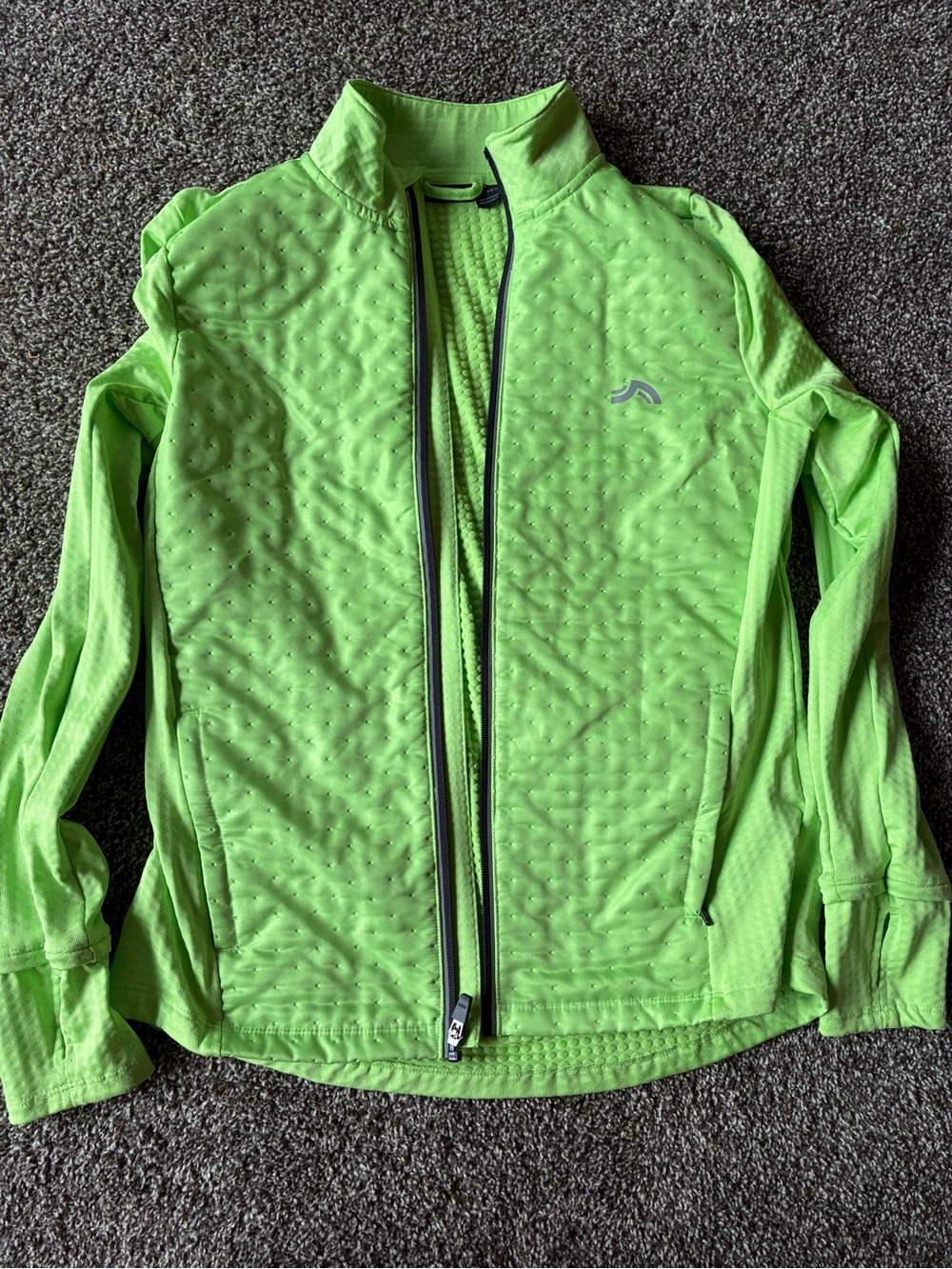 Ladies Neon Green Lightweight Active Jacket -medium 8/10